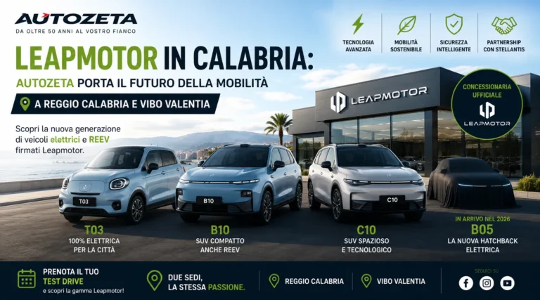 Leapmotor in Calabria: Autozeta porta il futuro della mobilità a Reggio Calabria e Vibo Valentia